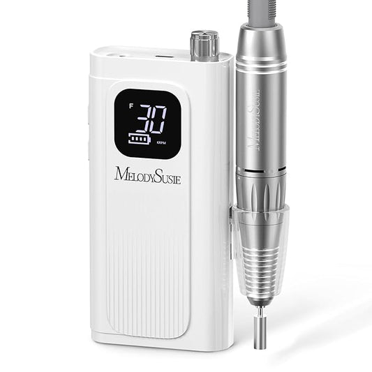MelodySusie Entry-Level Clip-On Cordless Essential Nail Drill, SC300F 30000RPM Reliable E-File with LCD Display for All Manicure Shaping & Gel Removal, Ideal for Training, Nail Art Practice & Home Use
