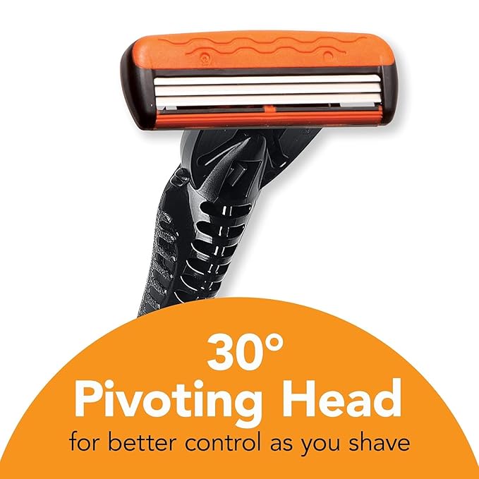 BIC Comfort 3 Refillable Three-Blade Razor for Men, Sensitive Skin Razor For a Comfortable Shave, 1 Handle and 12 Cartridges, 13 Piece Razor Set