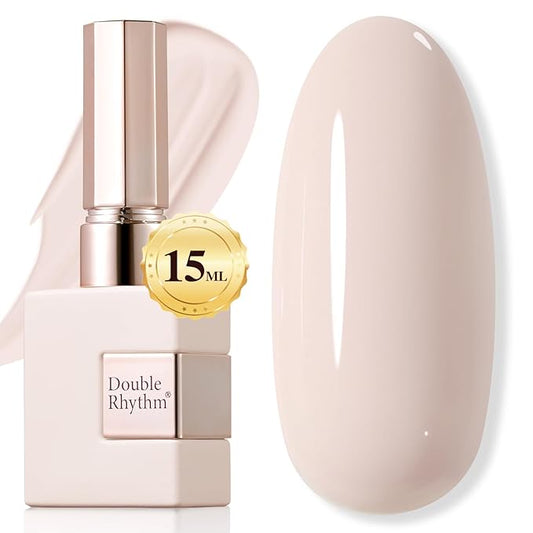 Double Rhythm 15ML Gel Nail Polish Pure Sheer Same Color Same Bottle Soak Off Gel Polish Art Manicure Salon DIY at Home for Women (Beige Pink-A1393)