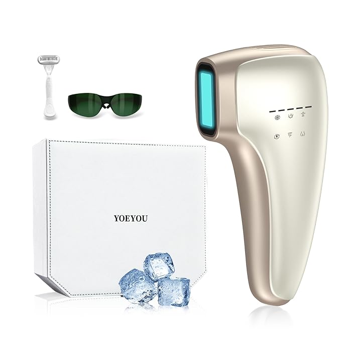 Painless IPL Laser Hair Removal for Women & Men, 39°F Sapphire Ice Cooling Technology, At-Home Laser Hair Removal Device for Face, Armpits, Legs, Bikini & Whole Body, Long-Lasting Results
