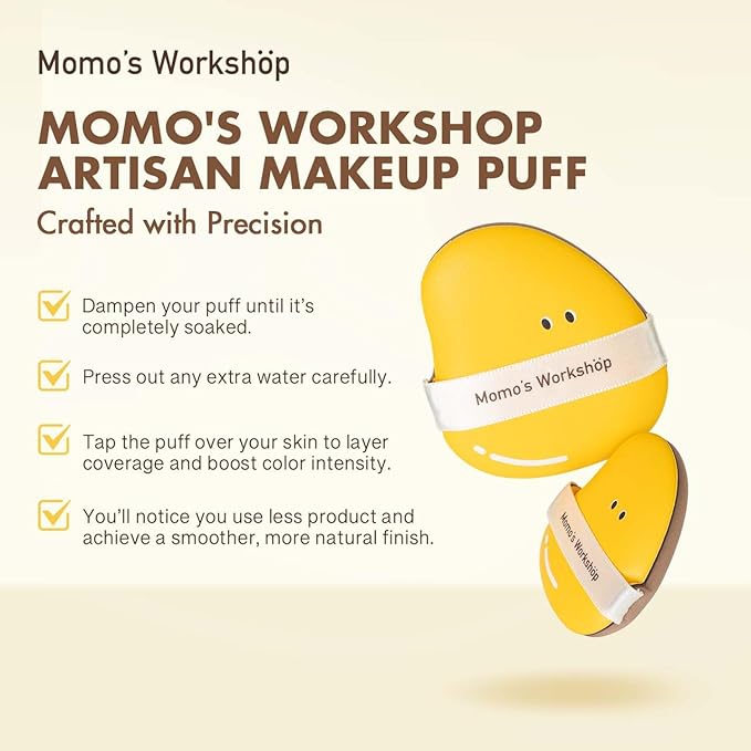 Mango Shape Makeup Sponge 2-Pack (L & M Size), Hydrophilic PU for Dry & Wet Use, Dual-Ended for Full Coverage & Sheer Finish, with Ribbon Grip & Travel Case