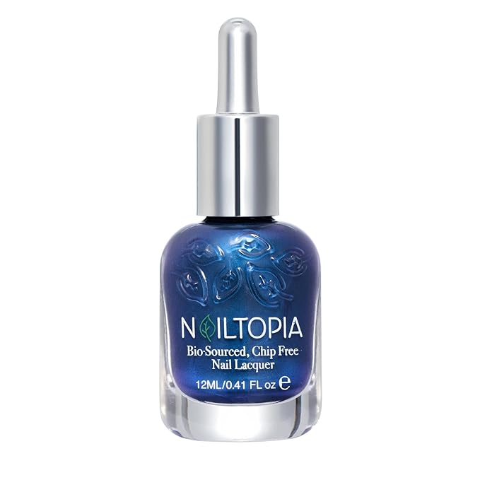 Nailtopia - Plant-Based Chip Free Nail Lacquer - Non Toxic, Bio-Sourced, Long-Lasting, Strengthening Polish - Ride The Wave (Royal Blue) - 0.41oz