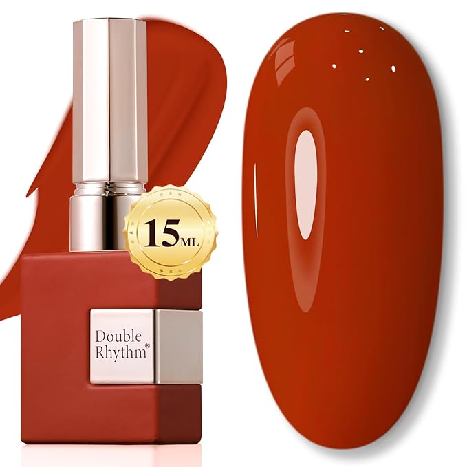 Double Rhythm Gel Polish 15ML Pure Sheer Same Color Same Bottle Soak Off Gel Polish Nail Art Manicure Salon DIY at Home for Women (Red-A1398)