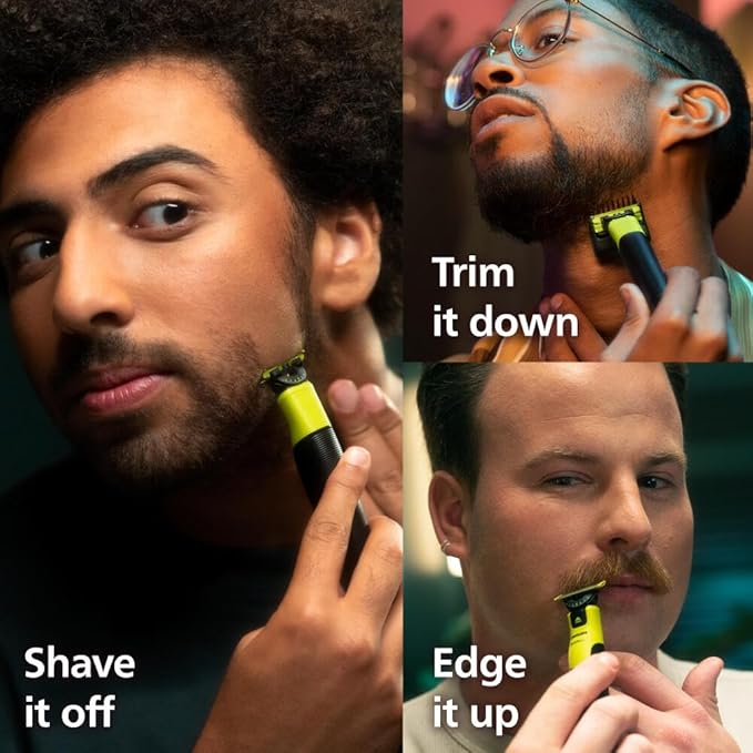 Philips Norelco OneBlade 360 with Connectivity Hybrid Face + Body, Electric Beard Trimmer, Shaver and Body Groomer with 360 Blade Tech, 2x360 Blade, 5-in-1 Comb, Body Kit, Travel Case, Model QP4631/90