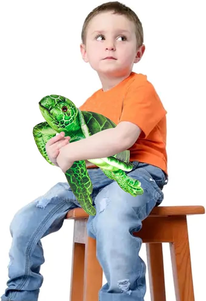 Realistic Big Sea Turtle Stuffed Animal,Plush Turtle Toys,Perfect Sea Turtle Present for Kids, Stuffed Animals Toys,Birthday,Christmas-14 inch