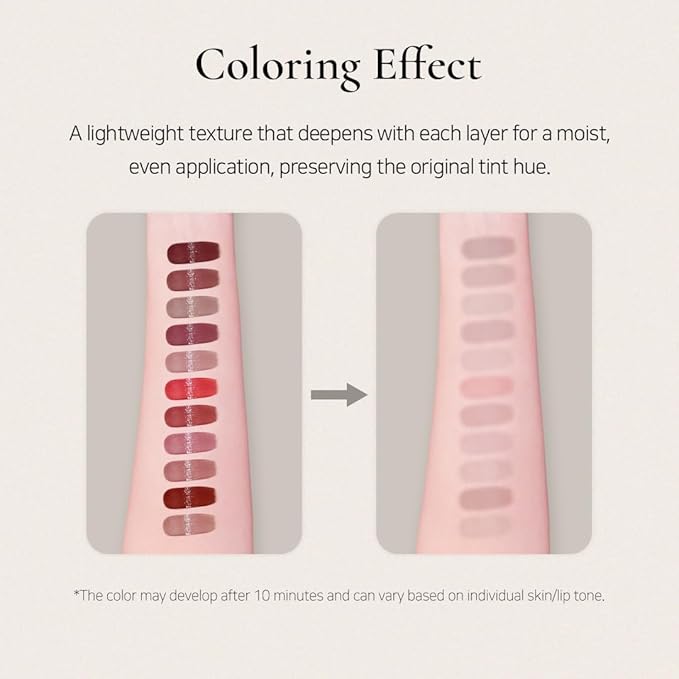 DINTO Blur-Glowy MINI Lip Tint 261 Umbra - Glossy Finish, Hydrating, Long Lasting, Lightweight Texture, Non-Sticky, Vegan & Cruelty-Free, Korean makeup (11 colors)