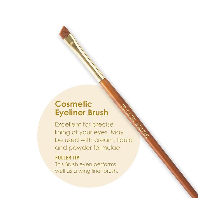 Fuller Brush Cosmetic Eyeliner Brush 571 – Angled with Tapered Tip for Applying Eyeliner and Winged Lines – Suitable for Cream, Liquid & Powder Formulas
