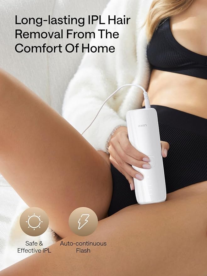 Ulike Laser Hair Removal for Women and Men, Air 3 Ice-Cooling IPL Hair Removal Device for Nearly Painless & Long-Lasting Results, 3 Modes & Auto Flashing for Fast Full Body Hair Removal from Home