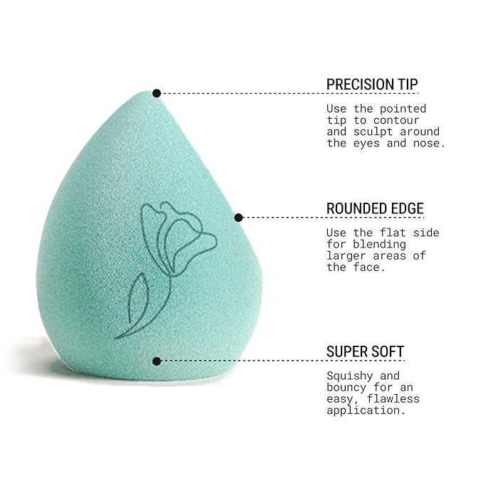 JUNO & Co. Microfiber Makeup Sponge, Dual Layer Technology for Full Coverage Flawless Makeup Blender for Foundation, Powder and Cream (Bamboo Style and Green Color)