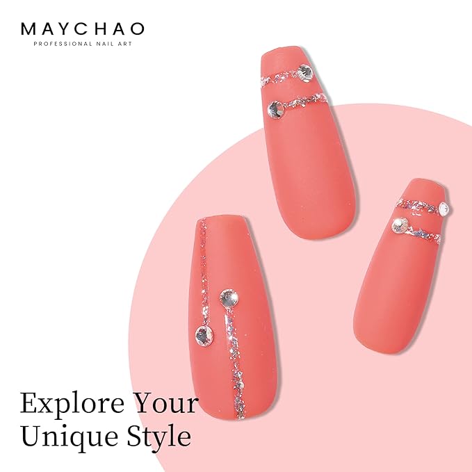 MAYCHAO 15ML Carrot Gel Nail Polish 1Pc Coral Pink Gel Polish Soak Off UV LED Nail Polish Nail Art Starter Manicure Salon DIY at Home, 0.5 OZ