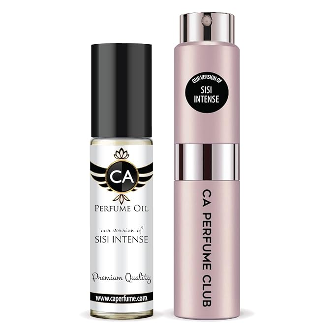 CA Perfume Duo Impression of Sisi Intense For Women Perfume Layering Set Long Lasting Travel Size EDP + Body Oil Roll-On Bottle 0.27 Fl Oz+0.33 Fl Oz