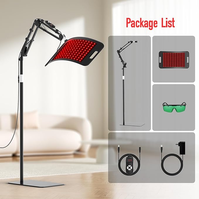 Red Light Therapy for Face and Body,Red Light Therapy Lamp with Stand, 660nm Red Light & 850nm with Red Light Therapy Stand