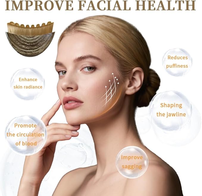 2PCS New Lymphatic Contour Face Brush, Lymphatic Drainage Massager for Face - Ergonomic Sculpting & Drainage, Not Dry, Makeup or Cleansing Brush, Targets Chin & Jawline Precisely (Brown)