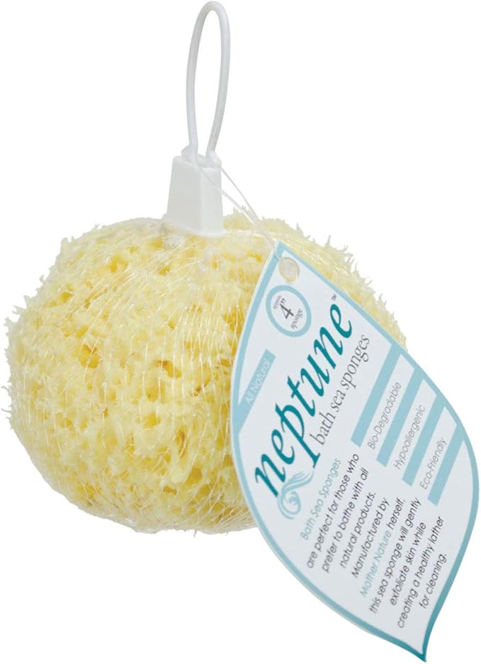 Sea Wool Sponge - All Natural Honeycomb Renewable Sea Sponge, Medium, Approx. 4 Inches