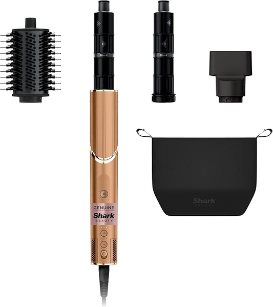 Shark FlexStyle® (Special Edition) | Air Styling & Drying System | Powerful Hair Dryer Brush & Multi-Styler | Auto-Wrap Curlers, Oval Brush, Concentrator, & Storage Bag Included | Copper | HD433CP