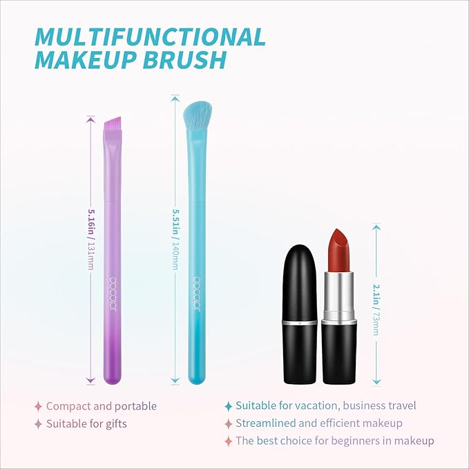 docolor Eye Makeup Brush Set, 4 Pcs Professional Blending Eyeshadow Makeup Brushes Concealer Brush Eyebrow Brush, Soft Hairs & Wood Handle, Vegan ＆ Cruelty-Free