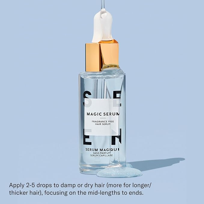 SEEN Magic Serum, Fragrance Free - Non-Comedogenic & Hair Serum- Anti Frizz- Dermatologist-Developed - Safe for Sensitive, Eczema & Acne Prone Skin