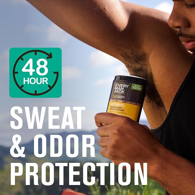 Every Man Jack Men’s Sea Minerals + Citron Antiperspirant Deodorant – New & Improved Formula – Smooth Glide, 48-Hour Odor & Sweat Defense– 2.6 oz (2 Pack)