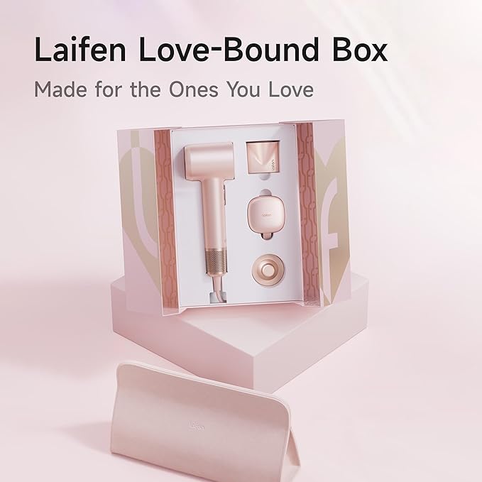 Laifen Premium High-Speed Hair Dryer Love-Bound Box, Professional Ionic Portable Blow Dryer with 110,000 RPM, Lightweight, Low Noise, 360° Magnetic Styling Attachment, Wall Mount, Travel Bag, Gift Box