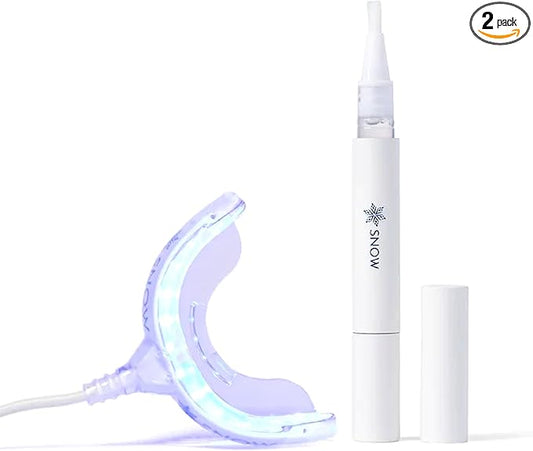 Snow Teeth Whitening Kit - Snow Teeth Whitening Serum and LED Mouthpiece Whitener, Formulated with Hydroxyapatite, Good for 2 Months - Wired Kit with 1 Wand