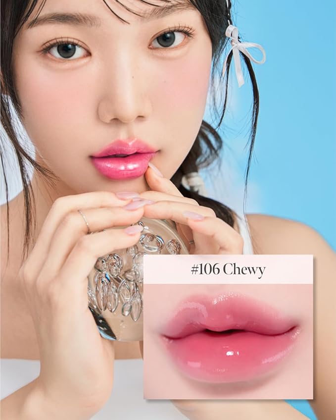 CORLAHAZE Glow Lock Jelly Tint 106 Chewy 4g, Hydrating Jelly Glow Lip Stain, Glass-Like Shine Lip Gloss, Long-Lasting Color, Moisturizing Lip Enhancer, Collectible Lock-Shaped Design, Korean Makeup