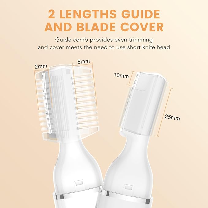 Eyebrow Trimmer Electric Eyebrow Razor with Digital Display LED Light, 2-Speed Eyebrow Shaver Rechargeable Facial Hair Remover Trimmer for Women, Painless Face Hair Removal for Upper Lip Peach Fuzz