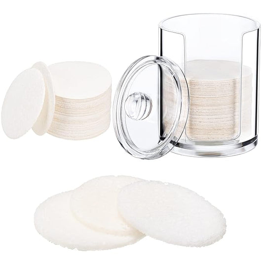 Geiserailie 50 Pcs Compressed Facial Sponges Facial Makeup Natural Cosmetic Spa Sponges for Women Cleansing, Exfoliating Mask, Makeup Removal, Dead Skin, and Dirt, Travel Accessories(White)