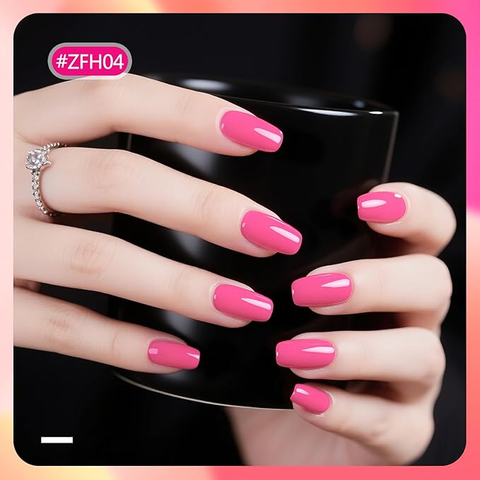 12 PCS Pink Nail Polish Set With 10 Colour Combo, 2 PCS Base and Top Coat, Fast Drying Long Lasting Nail Polish for Holiday Gift Giving