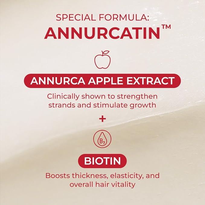 MOEV ANNURCATIN Hair Treatment Mask | Korean Apple Hair Care for Deep damage repair | Sulfate-Free | Thickening & Moisturizing conditioner for damaged, thin, dry hair (6.76 fl.oz, apple & vanilla)
