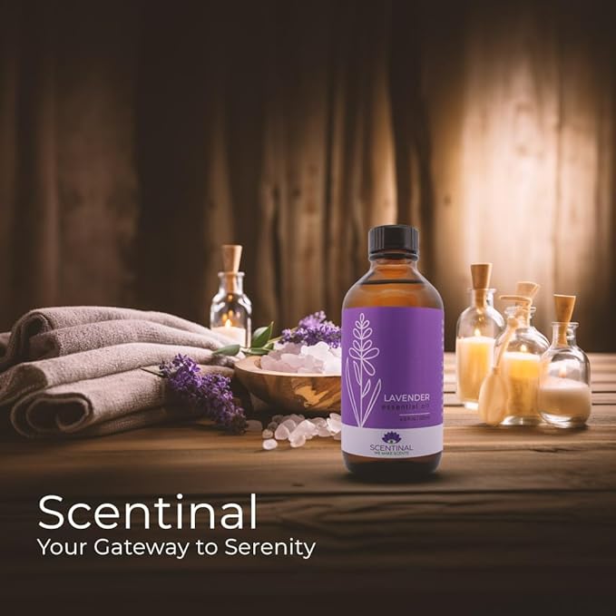 Scentinal Premium Essential Oil - 100% Pure, Natural & Authentic - Extra Large 4oz Bottle (120ml) with Eyedropper - Refreshing Aromatherapy Experience (4 oz / 120ml, Lavender)
