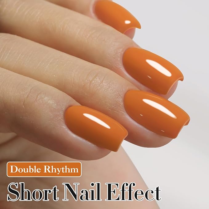 Double Rhythm 15ML Gel Polish Pure Sheer Same Color Same Bottle Soak Off Gel Polish Art Manicure Salon DIY at Home for Women (Deep Ginger Yellow-A1448)