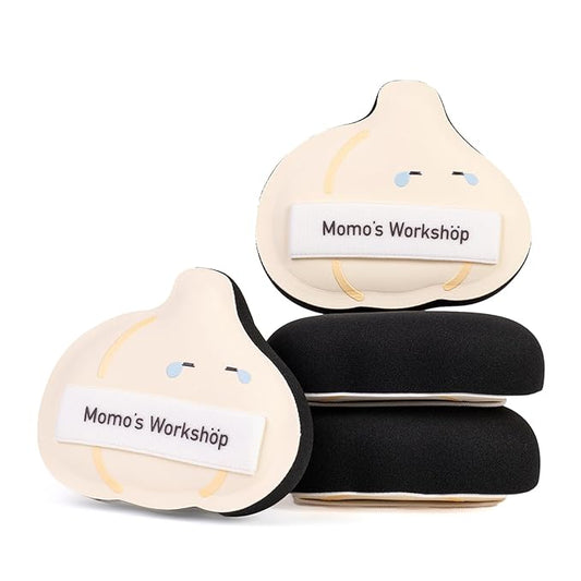 Crying Garlic Makeup Sponge 2-Pack, Hydrophilic PU for Sheer Finish, Dry&Wet Use,Pointed Tip for Concealer & Flat Side for Foundation, Flawless Sheer Finish with Travel Case