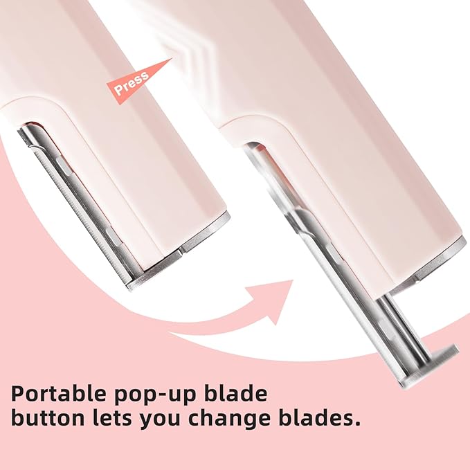 Dermaplaning Tool for Face–Rechargeable Peach Fuzz & Eyebrow Trimmer with 4 Blades,Dead Skin Removal,Facial Hair Remover,All Skin Types