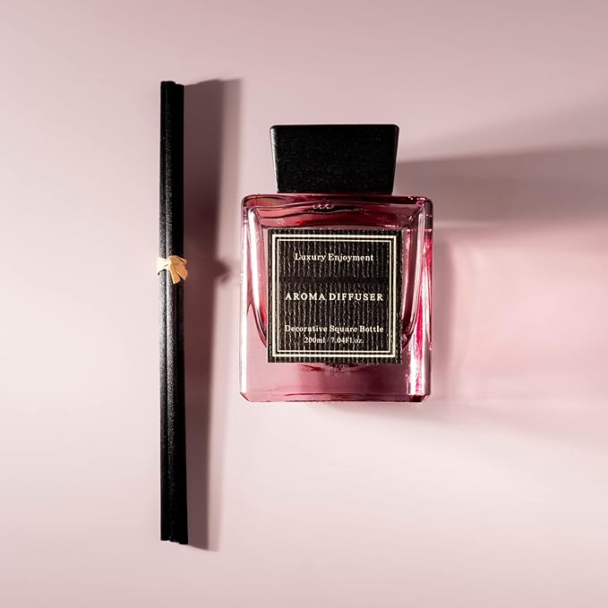 XEPTLE Jasmine Breeze Reed Diffuser Set, Eliminate Odors 7.04 oz, Air Freshener with 5 Reusable Sticks Home Fragrance for Bedroom, Scent Diffuser - Purple