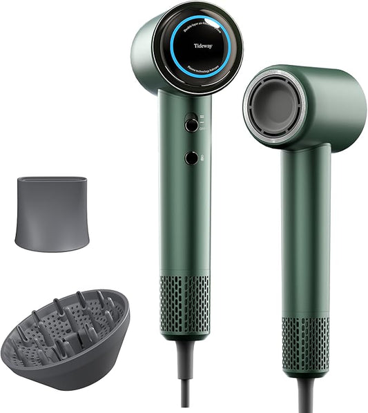 Tideway Hair Dryer, Blow Dryer with Diffuser High-Speed Plasma Ionic Low Noise for Fast Drying, Travel Hair Dryer for Women and Man, Curly/Wavy & Long/Thick Color-Treated Hair H11