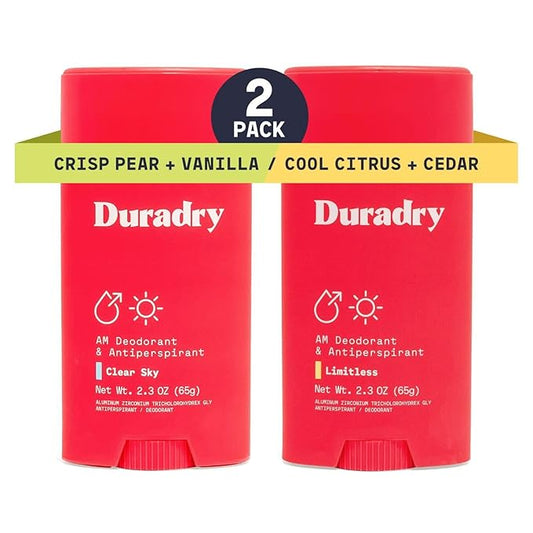 Clinical-Strength Antiperspirant Deodorant for Women and Men - Clean formula with Natural Ingredients, Odor, and Excessive Sweat protection for Armpits - Crisp Pear + Vanilla/Cool Citrus + Cedar
