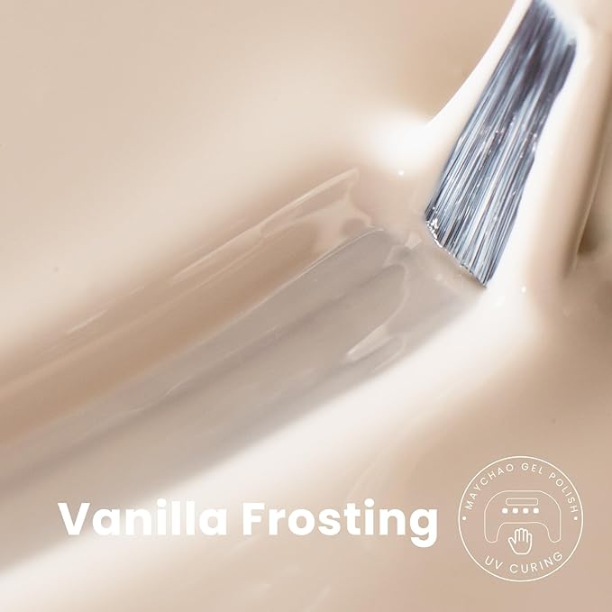 MAYCHAO 15ML Gel Nail Polish 1Pc Vanilla Frosting Gel Polish Soak Off UV LED Nail Polish Nail Art Starter Manicure Salon DIY at Home, 0.5 OZ