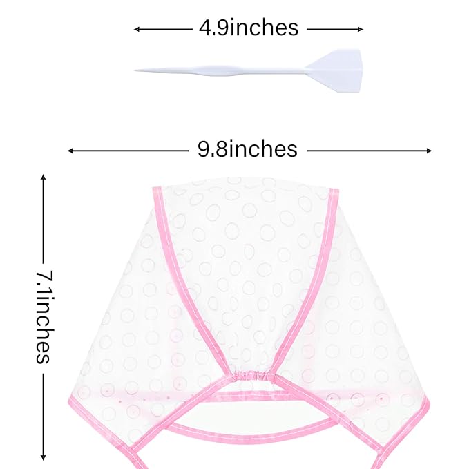 6 Pieces Highlighting Cap Hair Frosting Cap Highlight for Dye Color Bleach with Plastic Hooks Hair Coloring Salon Hairdressing Tool Kit Supplies(Pink)
