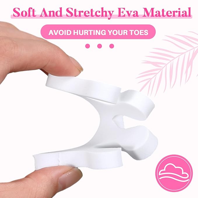 Mumufy 500 Pcs (250 Pairs) Sponge Toe Separators Pedicure Tool Kit Soft Toe Spacers for Pedicures Spreaders Finger Dividers for Women Men Feet Nail Manicure Toenails Art Painting Polish Spa(White)