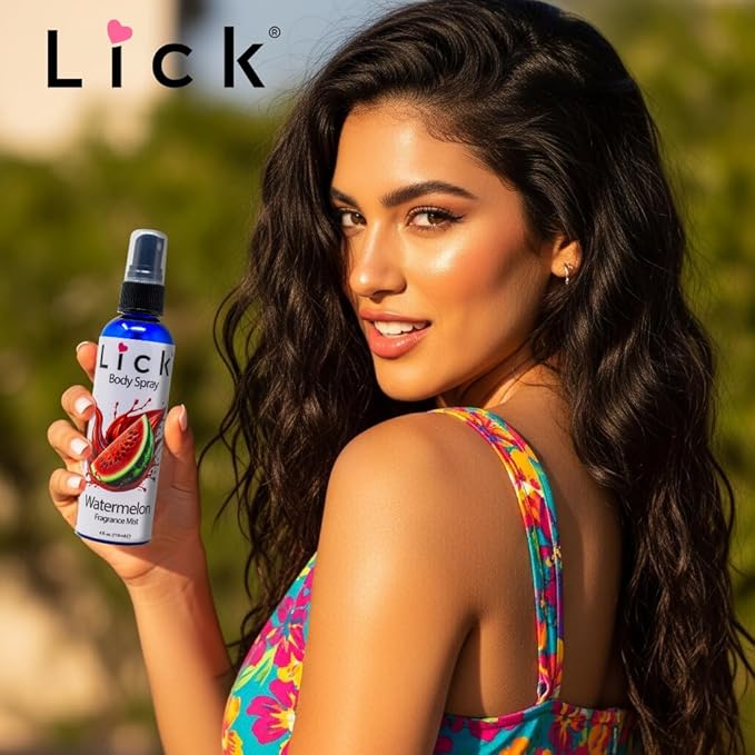 LICK Watermelon Scented Body Spray – Refreshing Summer Fruity Mist – 4 fl oz (117mL)