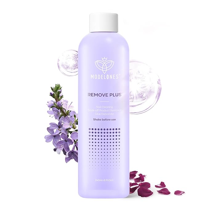Modelones Nail Polish Remover, Acetone Nail Polish Remover and Glitter Sparkle Reflective Gel Rose Soak Off 8 Fl Oz for Nail Art Design LED Manicure Salon DIY at Home 1 PCS, Rose