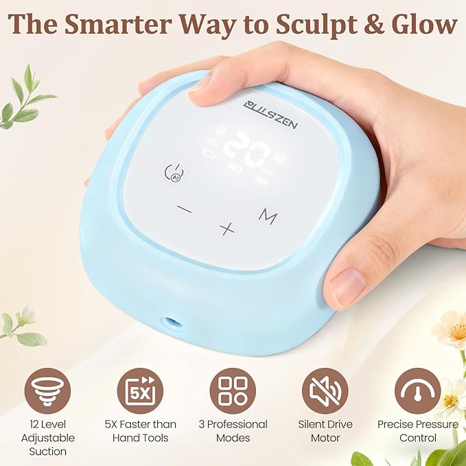 Electric Facial Cupping Therapy Set, 3-in-1 Face Cupping, Gua Sha & Massage Tool for Skin Care, 6 Pcs Glass Facial Rejuvenation Device for Sculpting, & Toning Chin, Jawline & Neck