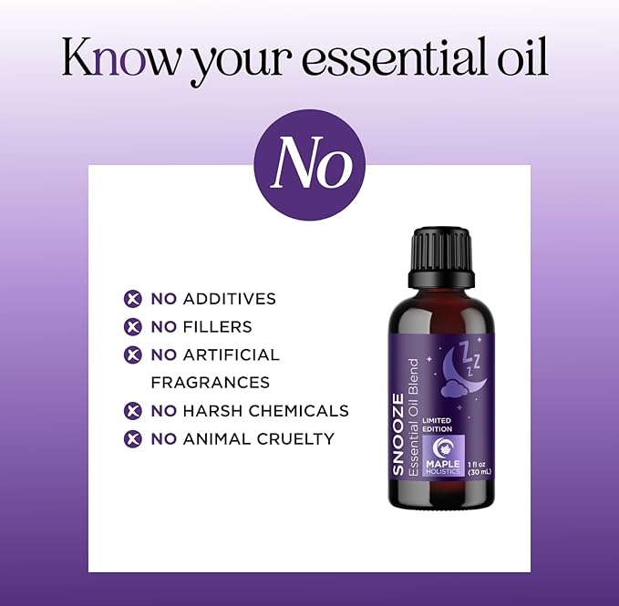 Sleep Essential Oil Blend for Diffuser - Snooze Blend Essential Oil for Sleep with Lavender Roman Chamomile Cedarwood and More - Aromatherapy Oil Blend for Peaceful Nighttime Relaxation