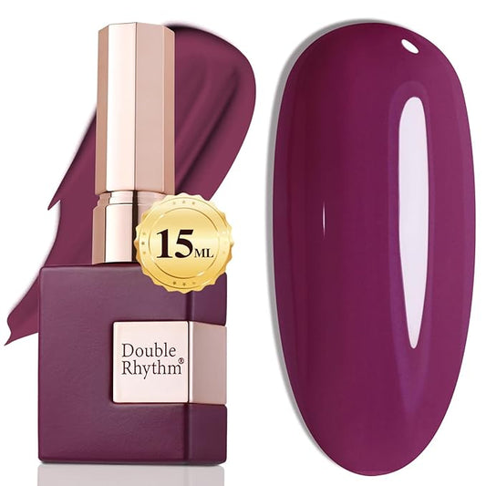 Double Rhythm 0.5Oz Gel Polish Pure Sheer Same Color Same Bottle Soak Off 15ML Gel PolishManicure Salon Nail Art DIY at Home for Women (Purple-A1009)
