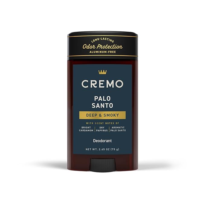 Cremo Palo Santo Aluminum Free Deodorant for Men, 48-hour Long Lasting Odor Protection, 2.65oz