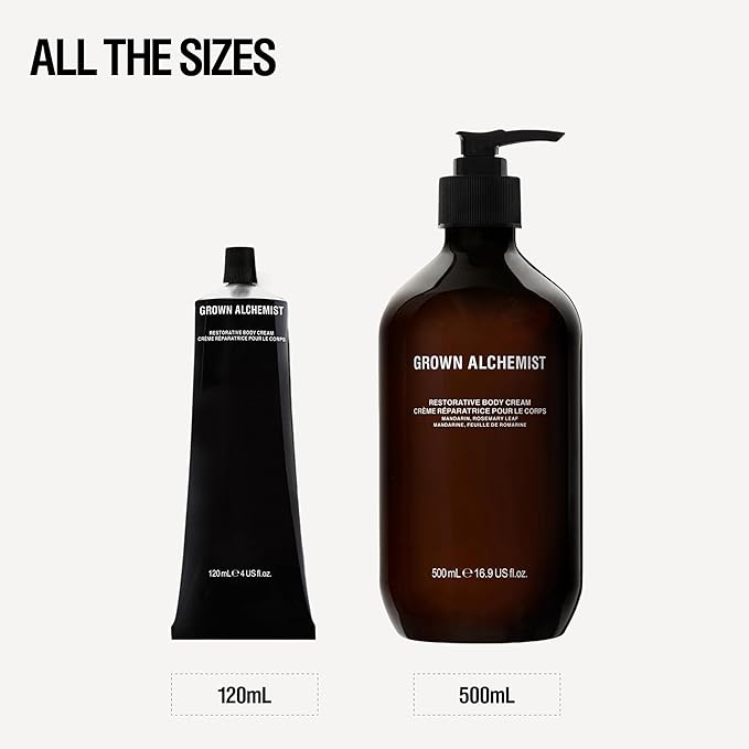 Grown Alchemist Restorative Body Cream with Mandarin and Rosemary Leaf, Moisturizer for Dry Skin, (120ml)