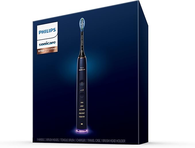 Philips Sonicare DiamondClean Smart 9750 Rechargeable Electric Power Toothbrush, Lunar Blue, HX9954/56