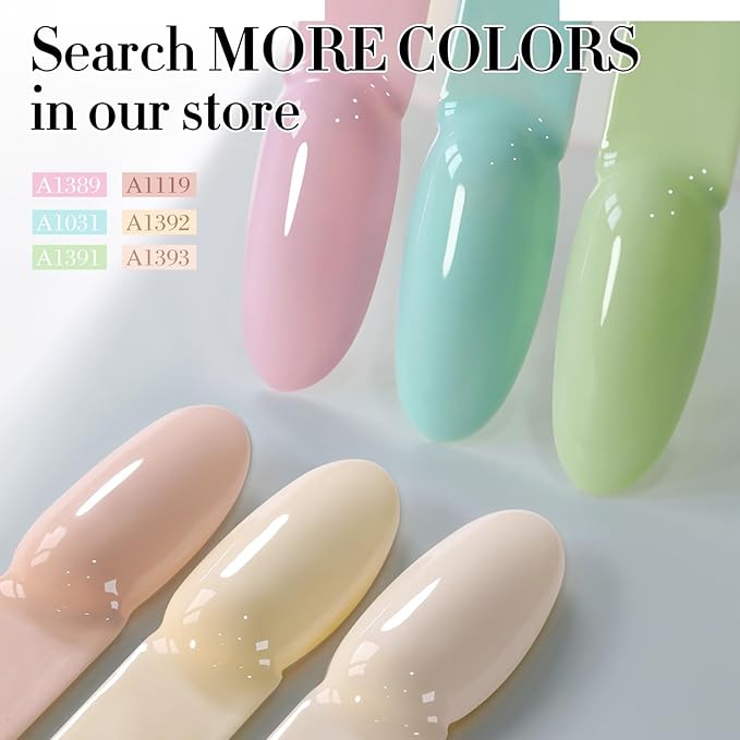 Double Rhythm 15ML Gel Nail Polish Pure Sheer Same Color Same Bottle Soak Off Gel Polish Art Manicure Salon DIY at Home for Women (Creamy Pink-A1389)