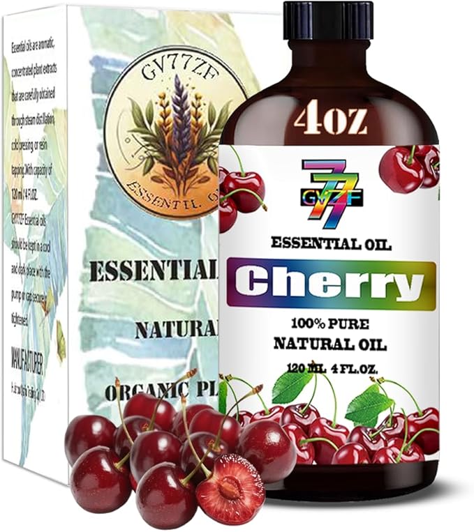 Pure Cherry Essential Oil (4 oz) - Natural Aromatherapy Scent for Diffusers, Humidifiers, DIY Candles, Soap Making, Bath & Home Fragrance