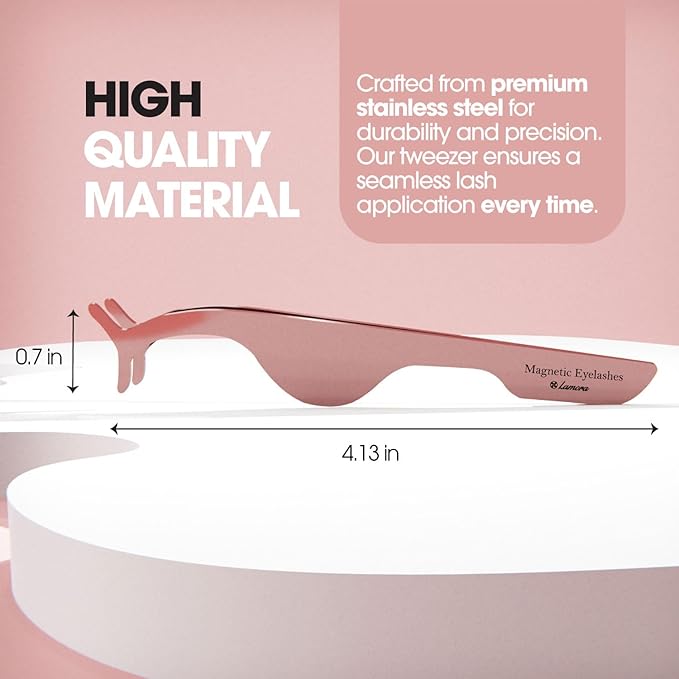 Lamora DIY Eyelash Extension Applicator Tool for Secure and Accurate Lash Placement and Easy Removal - Lightweight False Eyelash Tweezer Works with Clusters, Strip, Individual, and Magnetic Lashes